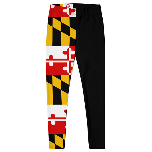 Half Black Maryland Flag Leggings