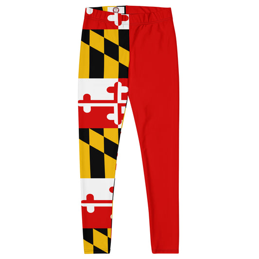 Half Red Maryland Flag Leggings