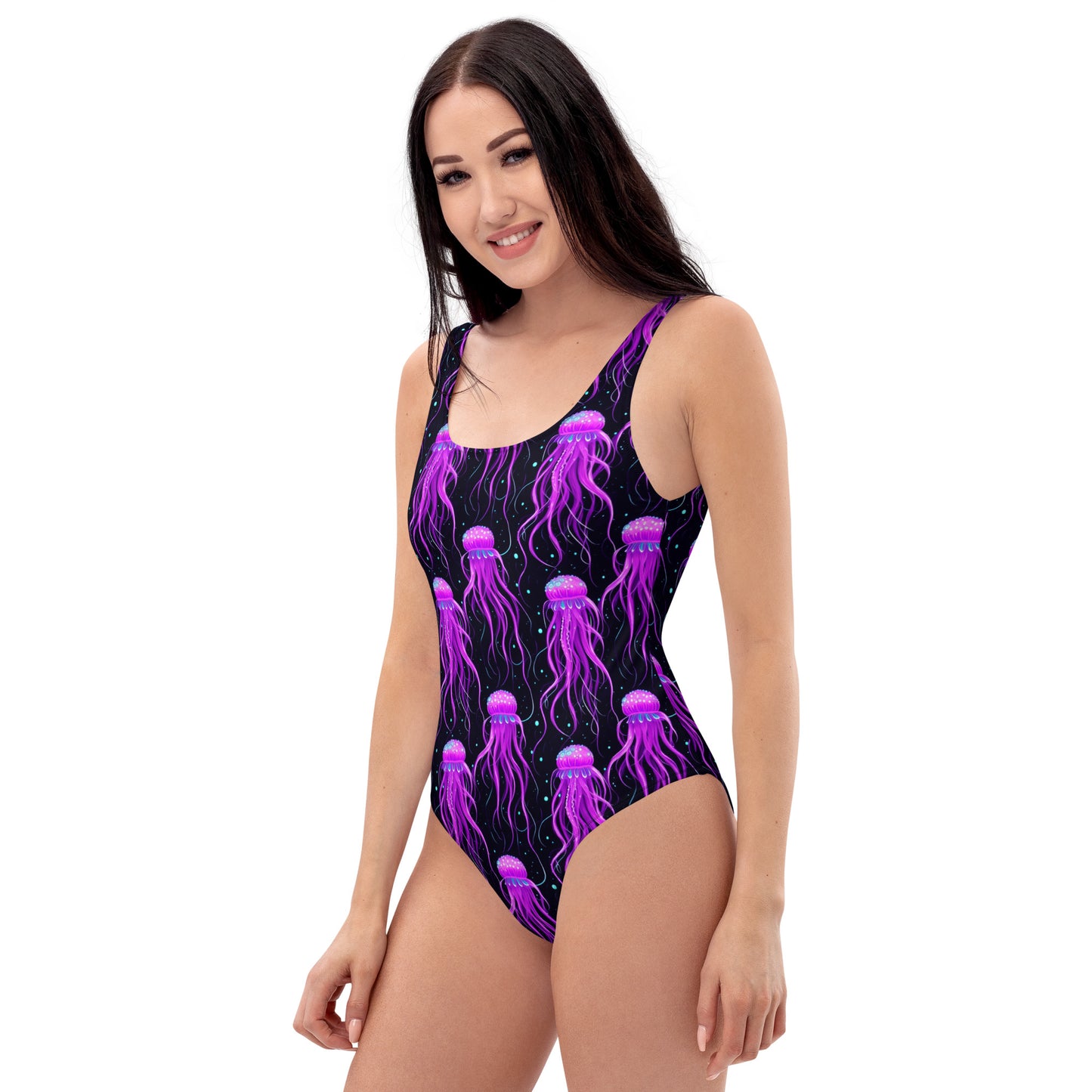 Neon Punk Jellyfish One-Piece Swimsuit