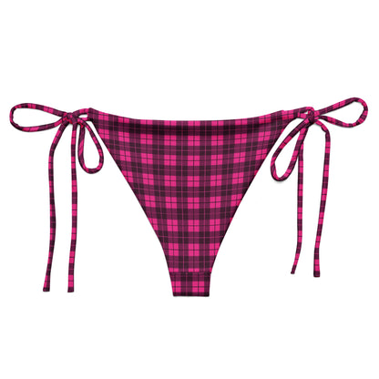 Pink Plaid String Bikini Bottom