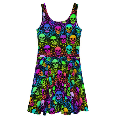 Colorful Skull Skater Dress