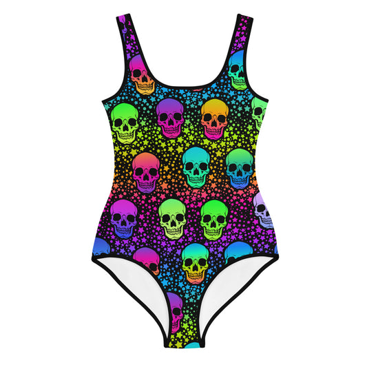 Colorful Skull Youth Swimsuit