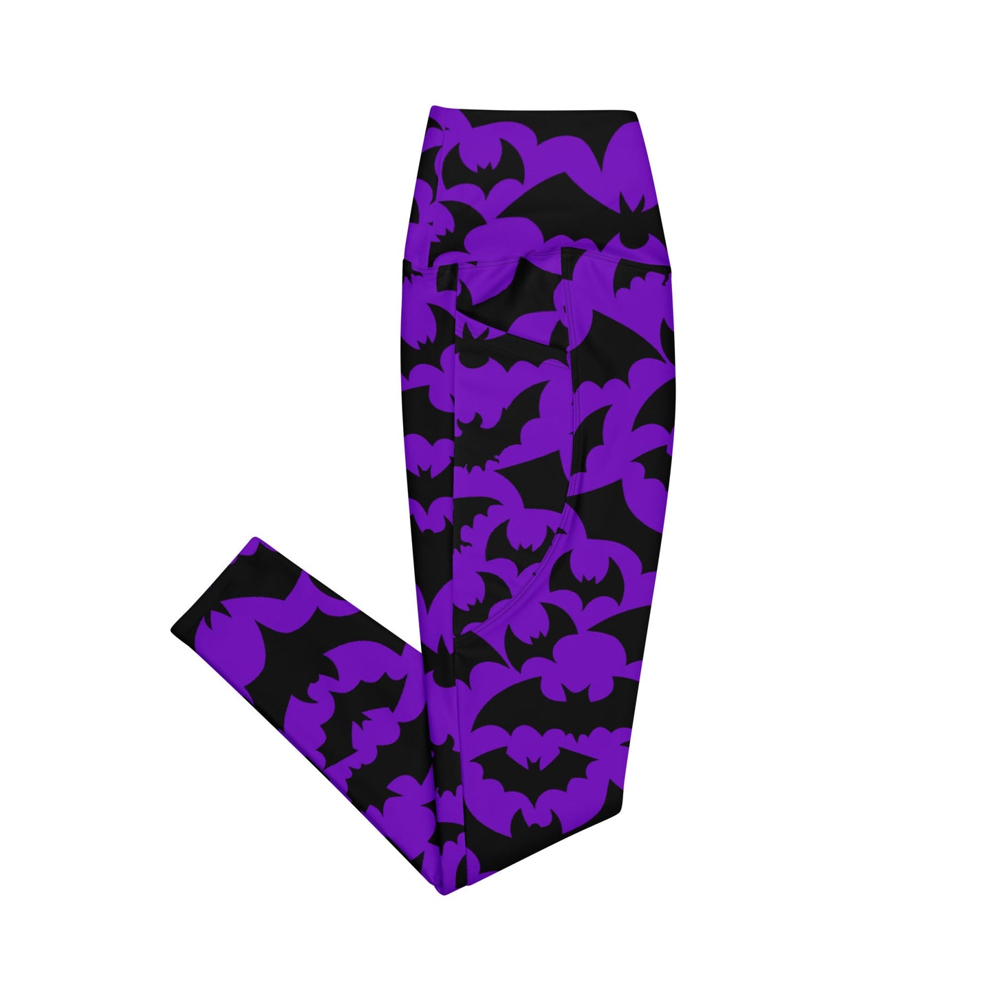 Bats High - Waisted Workout Leggings with Pockets - Graphic Punks