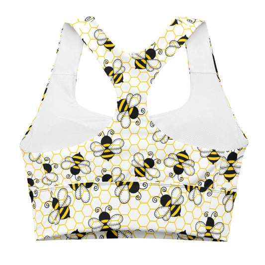 Bee Hive Longline Sports Bra - Graphic Punks