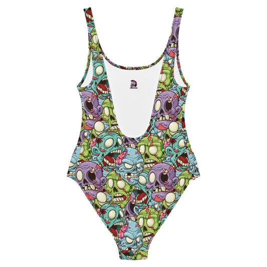 Cartoon Zombie One - Piece Swimsuit - Graphic Punks