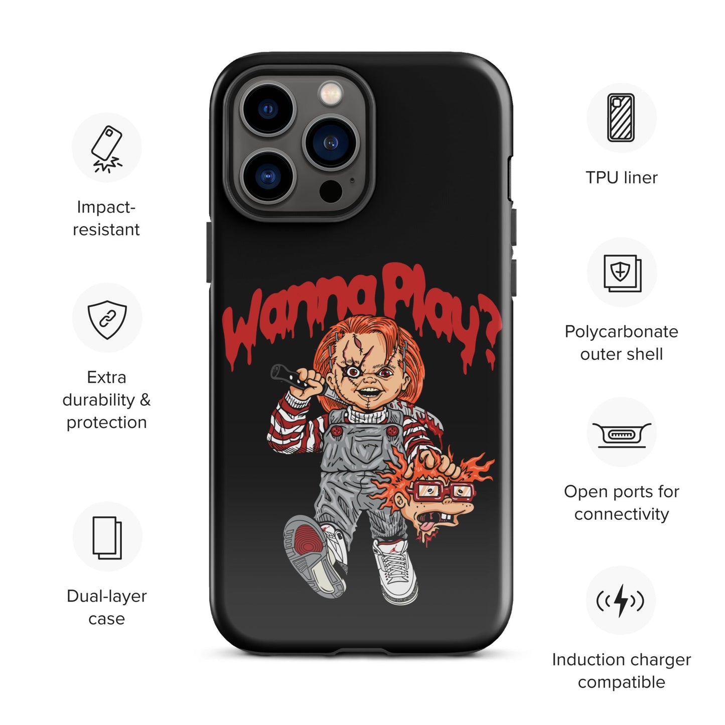 Chucky "Wanna Play" Tough Case for iPhone® - Graphic Punks