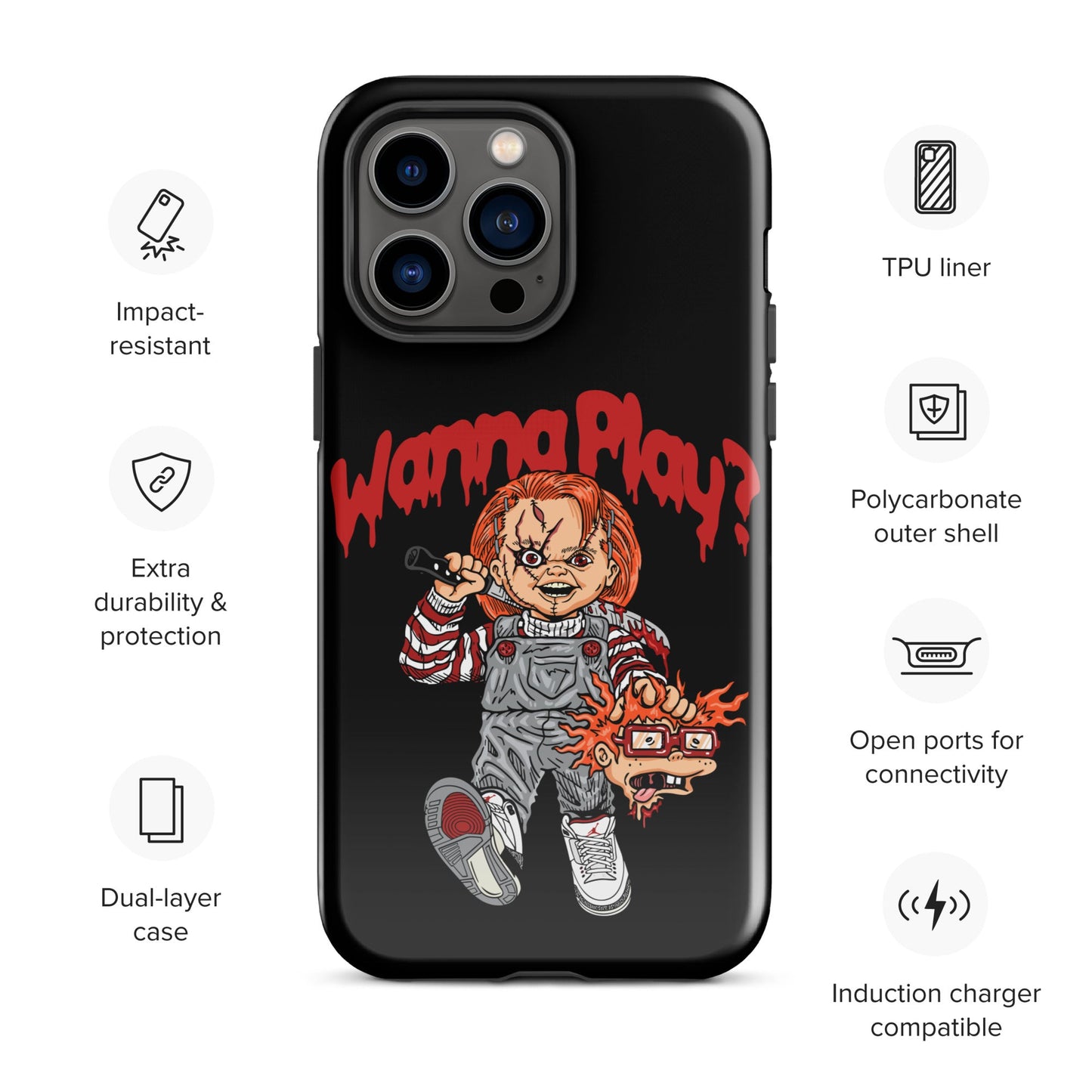 Chucky "Wanna Play" Tough Case for iPhone® - Graphic Punks