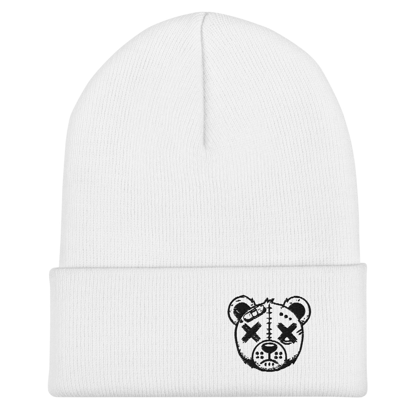 Dead Bear Embroidered Cuffed Beanie - Graphic Punks