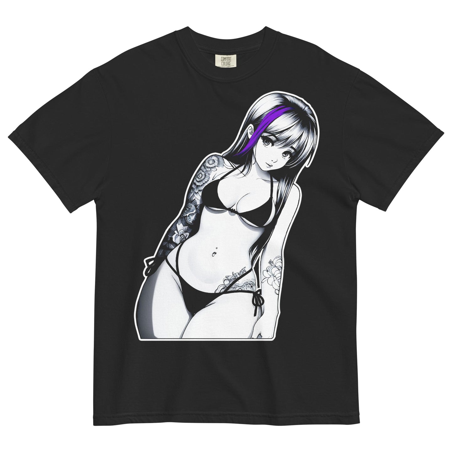 Goth Girl Unisex Garment - Dyed Heavyweight T-Shirt - Graphic Punks