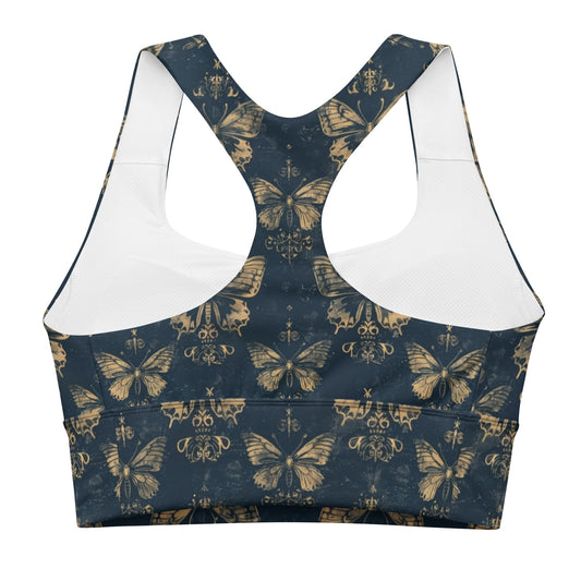 Gothic Moth Longline Sports Bra - Graphic Punks