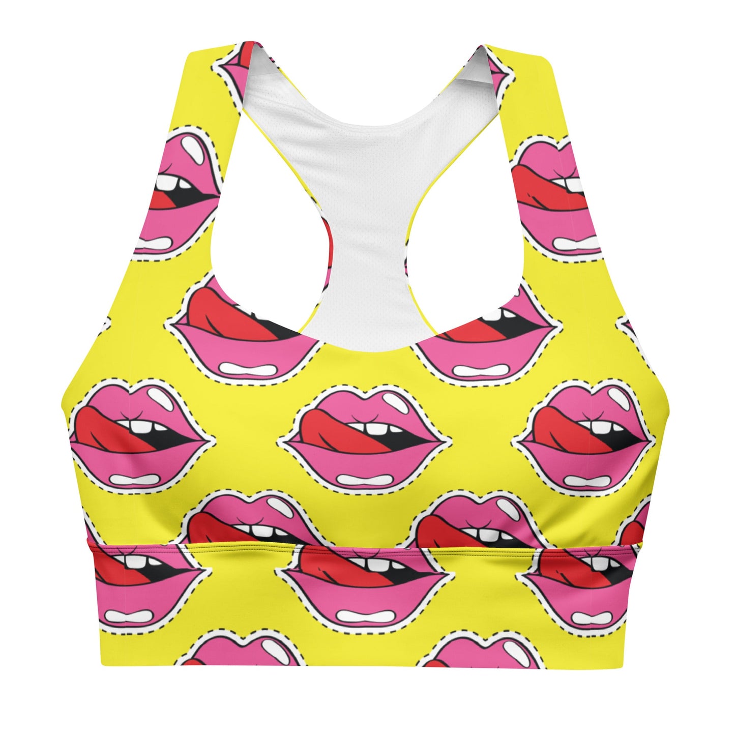 Old School Lips Longline Sports Bra - Graphic Punks