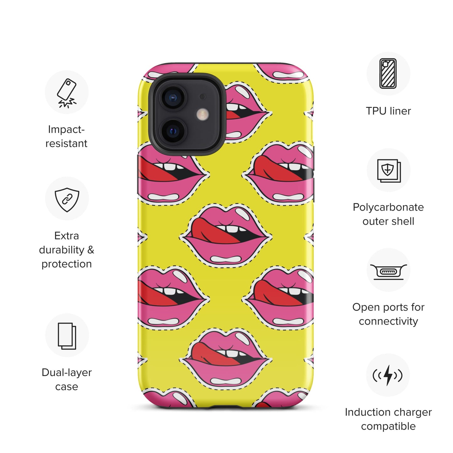 Old School Lips Tough Case for iPhone® - Graphic Punks