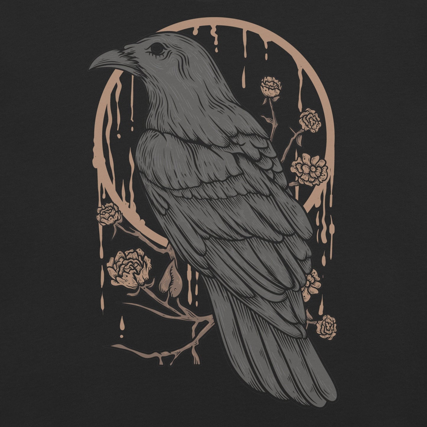 Perched Raven Garment - Dyed Heavyweight T-Shirt - Graphic Punks