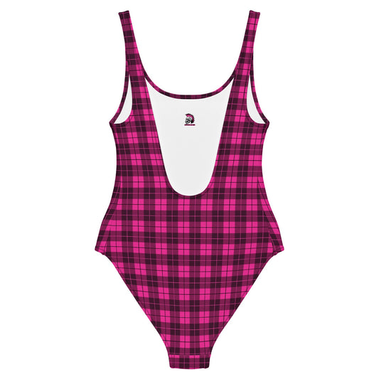 Pink Plaid One - Piece Swimsuit - Graphic Punks
