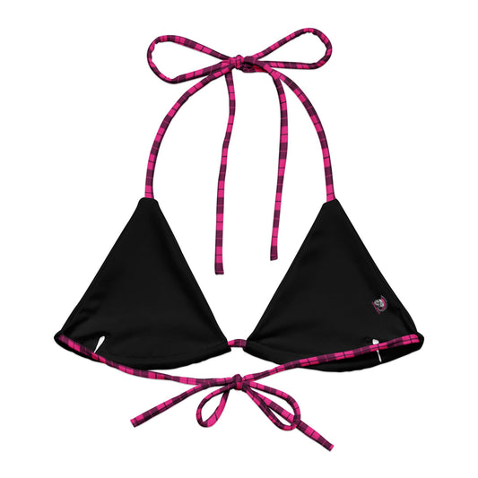 Pink Plaid String Bikini Top - Graphic Punks