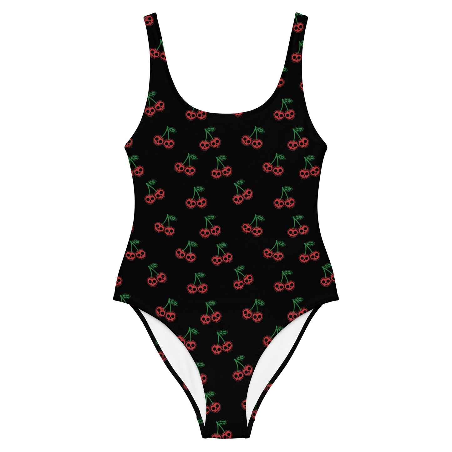 Skull Cherries One - Piece Swimsuit - Graphic Punks
