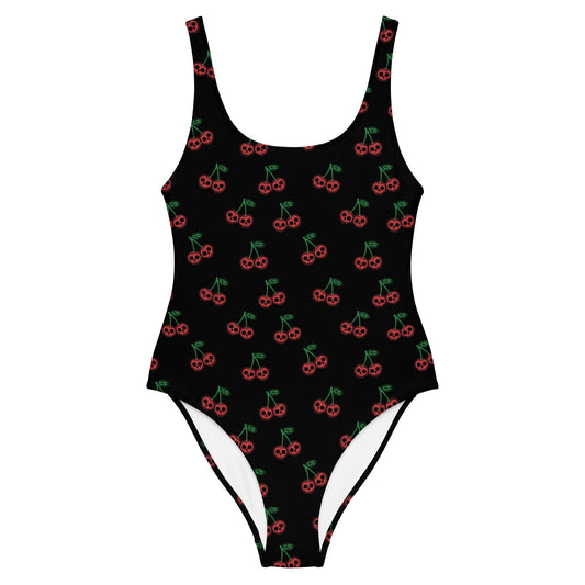 Skull Cherries One - Piece Swimsuit - Graphic Punks
