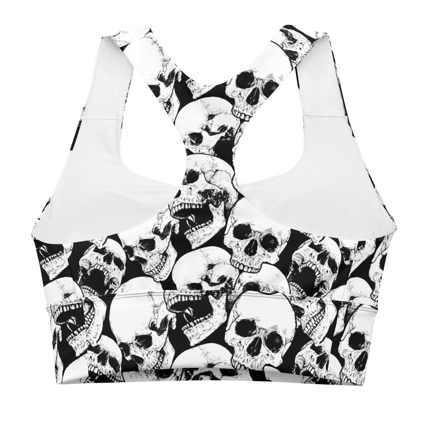Skulls Longline Sports Bra - Graphic Punks