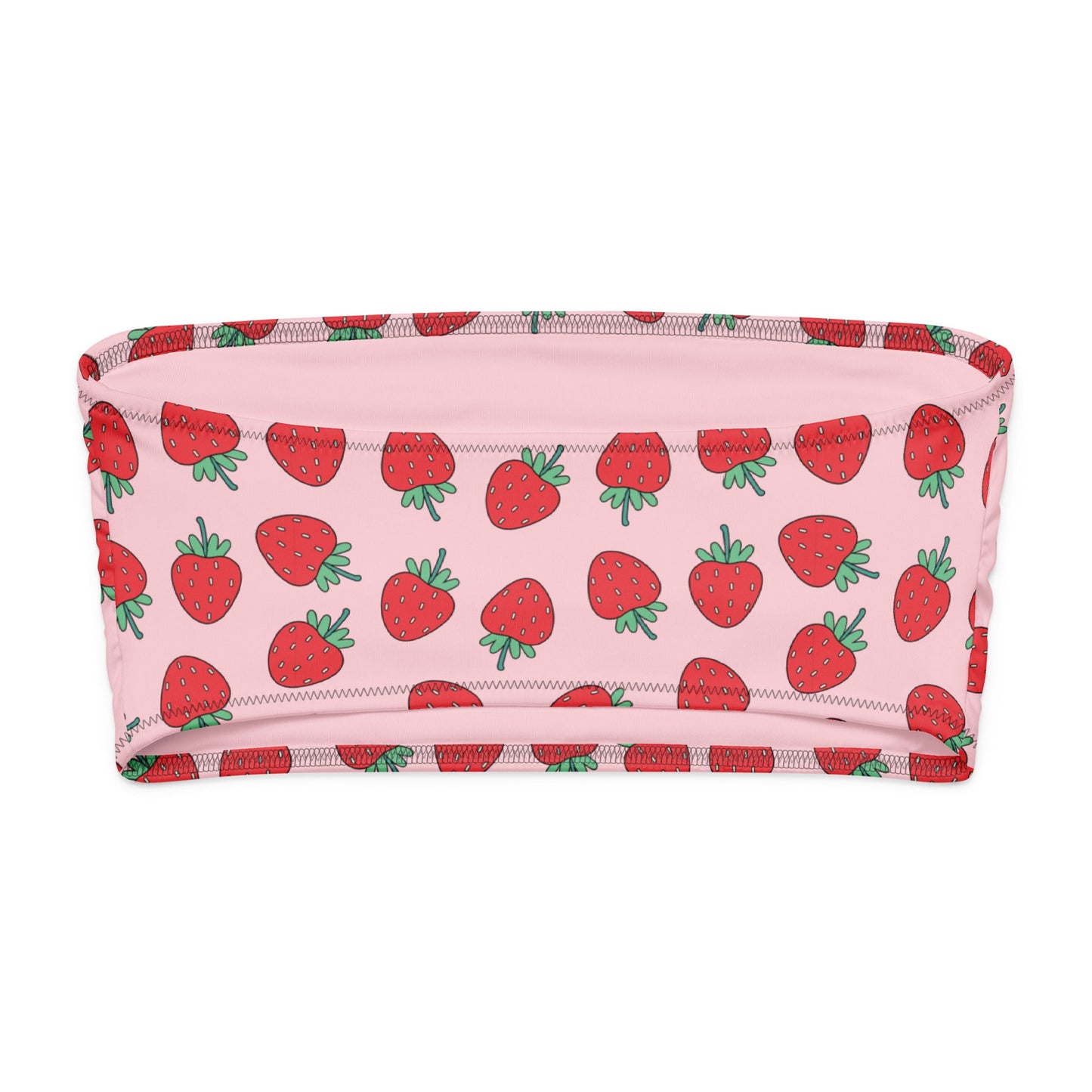 Strawberry Patch Bandeau Bikini Top - Graphic Punks