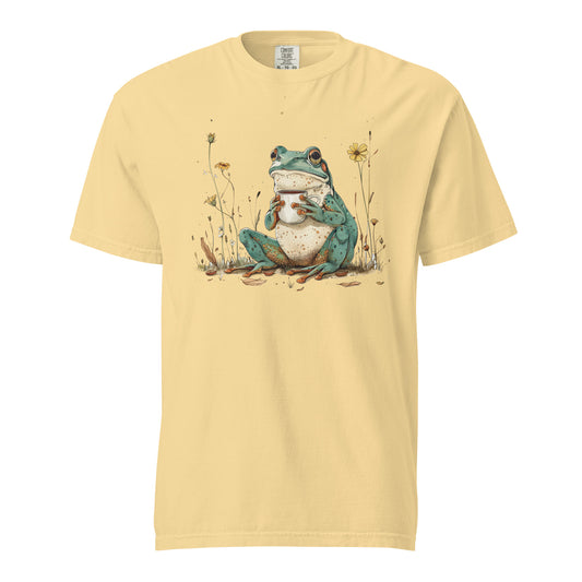 Coffee Frog Unisex Garment-Dyed Heavyweight T-shirt