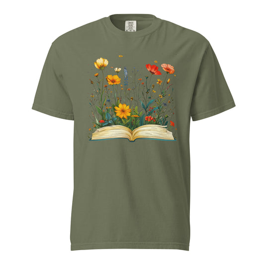 Book Wildflowers Unisex Garment-Dyed Heavyweight T-shirt