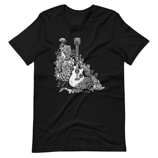 Guitar With Flowers Unisex t-shirt