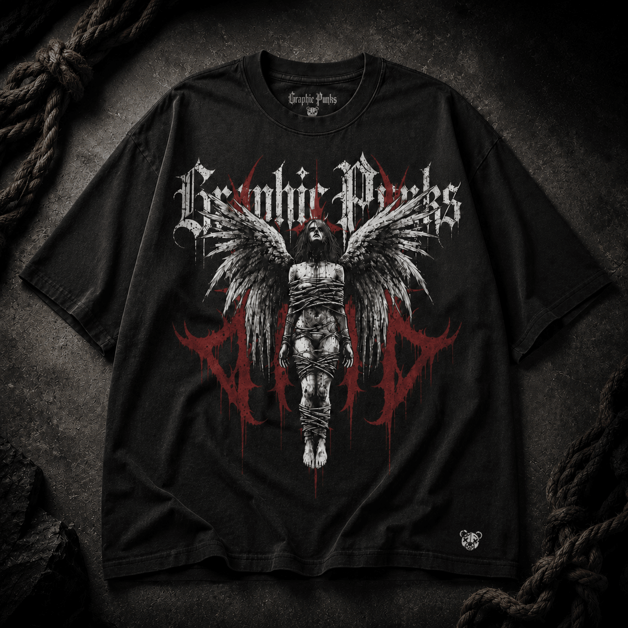 Wings of Ruin Oversized Tee - Graphic Punks