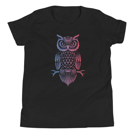 Gradient Color Owl Youth Short Sleeve Tee