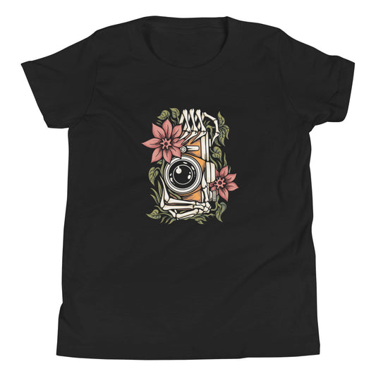 Skeleton Hand With Camera Youth Short Sleeve Tee