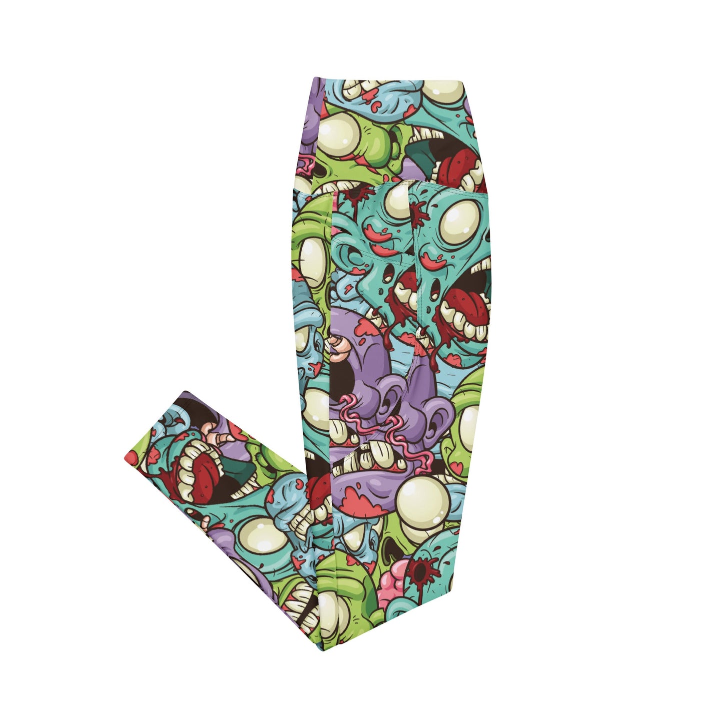 Zombie High - Waisted Workout Leggings with Pockets - Graphic Punks