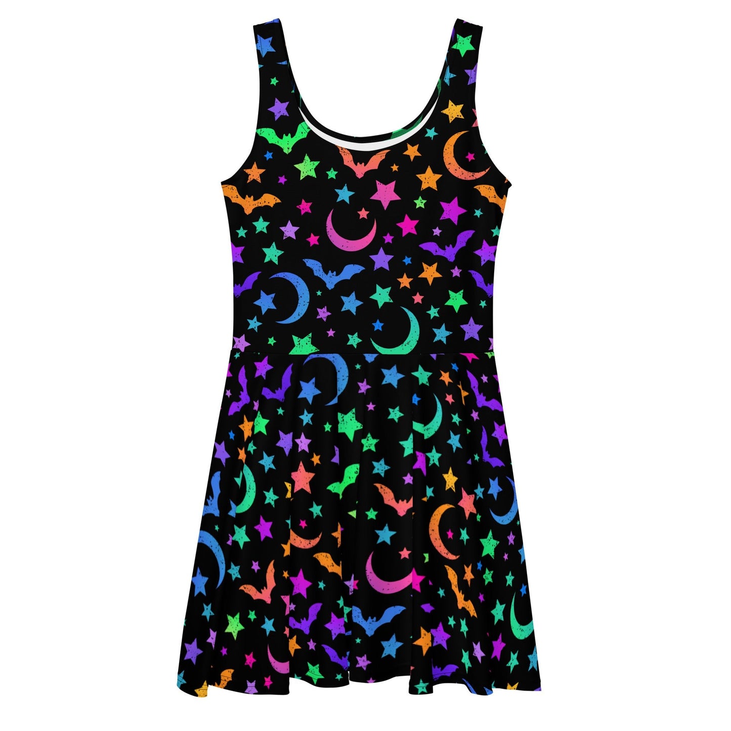 Bat Moon and Stars Skater Dress - Graphic Punks