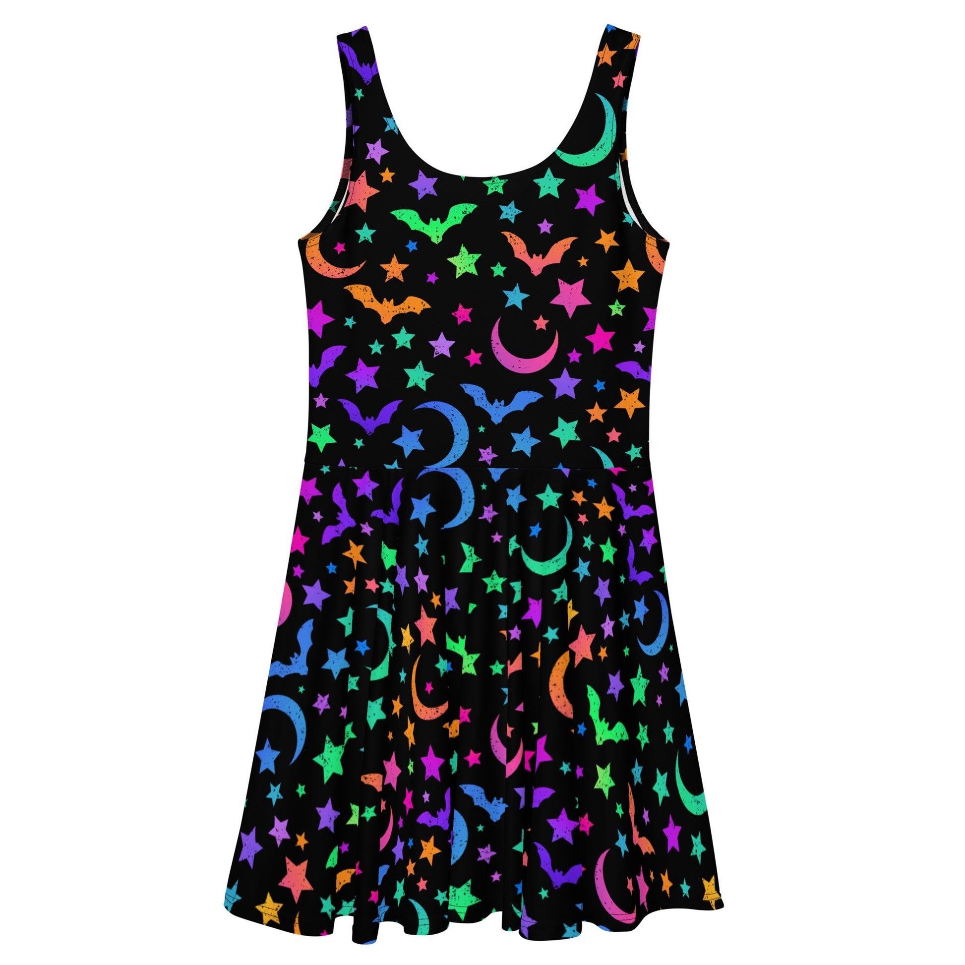 Bat Moon and Stars Skater Dress - Graphic Punks