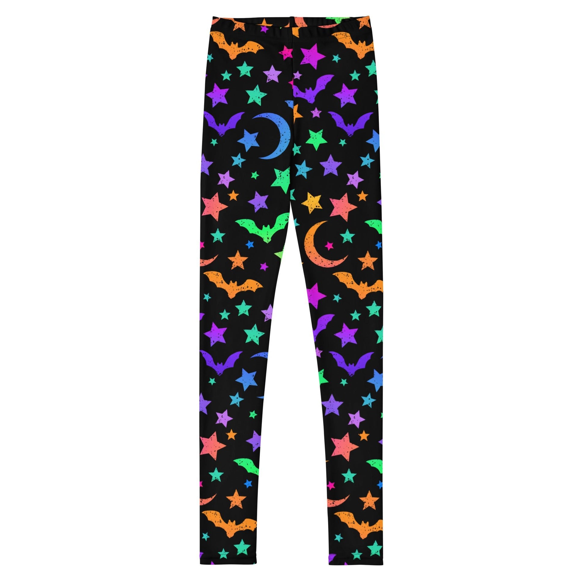 Bats Moon And Stars Youth Leggings - Graphic Punks