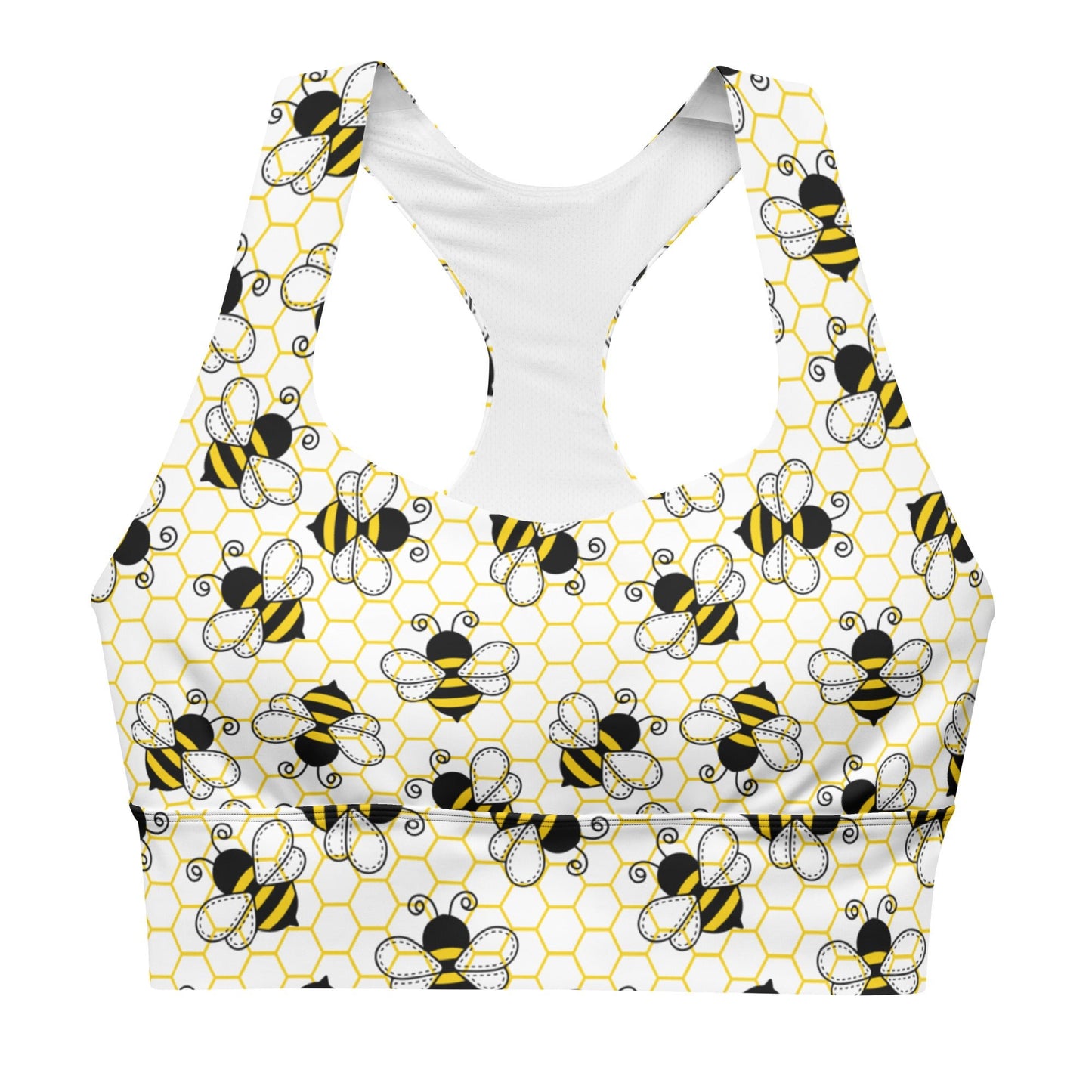 Bee Hive Longline Sports Bra - Graphic Punks