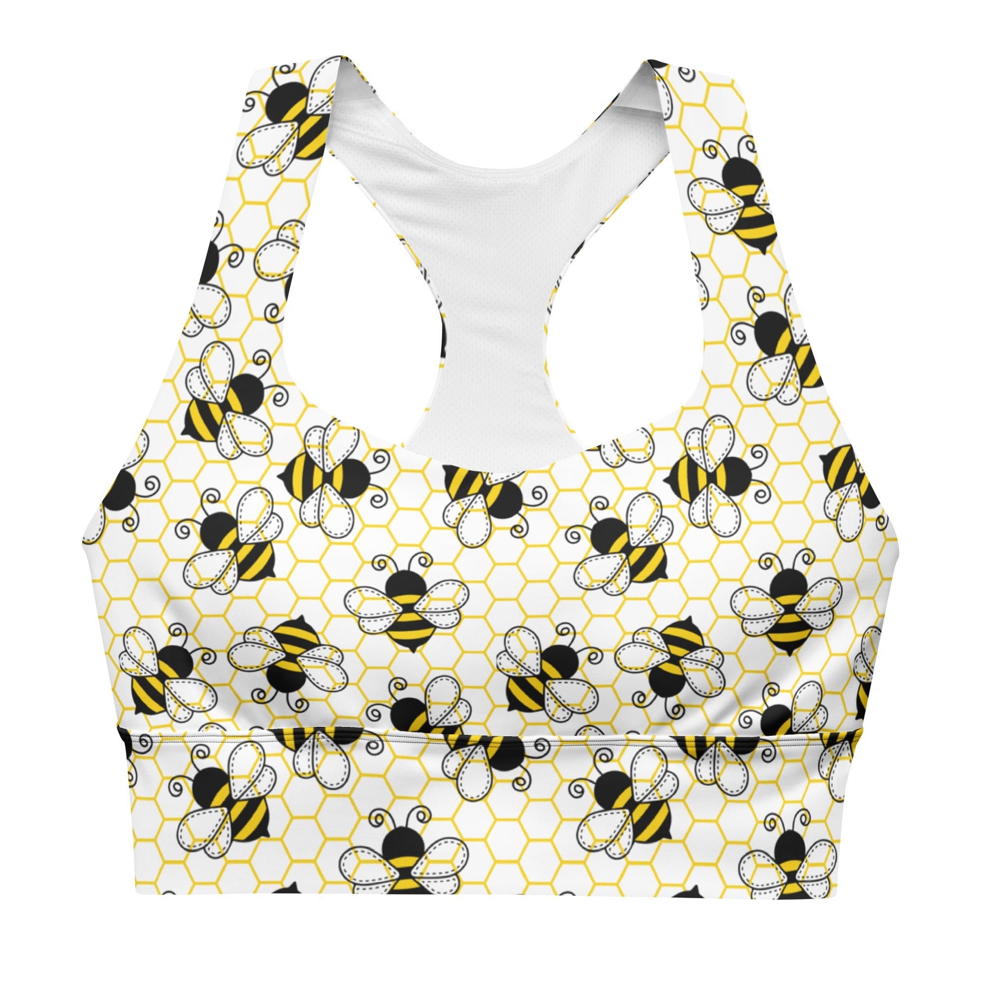 Bee Hive Longline Sports Bra - Graphic Punks