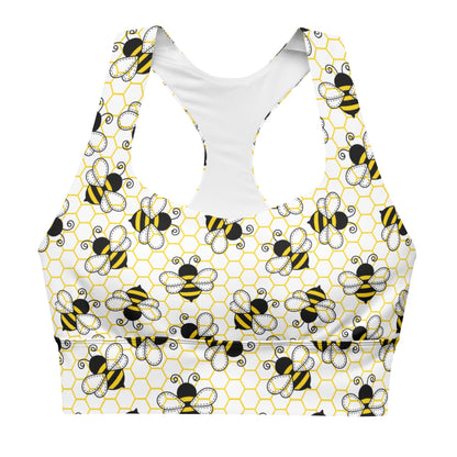 Bee Hive Longline Sports Bra - Graphic Punks