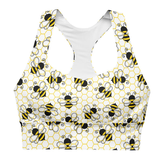 Bee Hive Longline Sports Bra - Graphic Punks