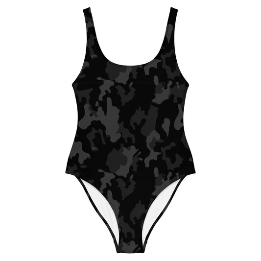 Black Camo One - Piece Swimsuit - Graphic Punks