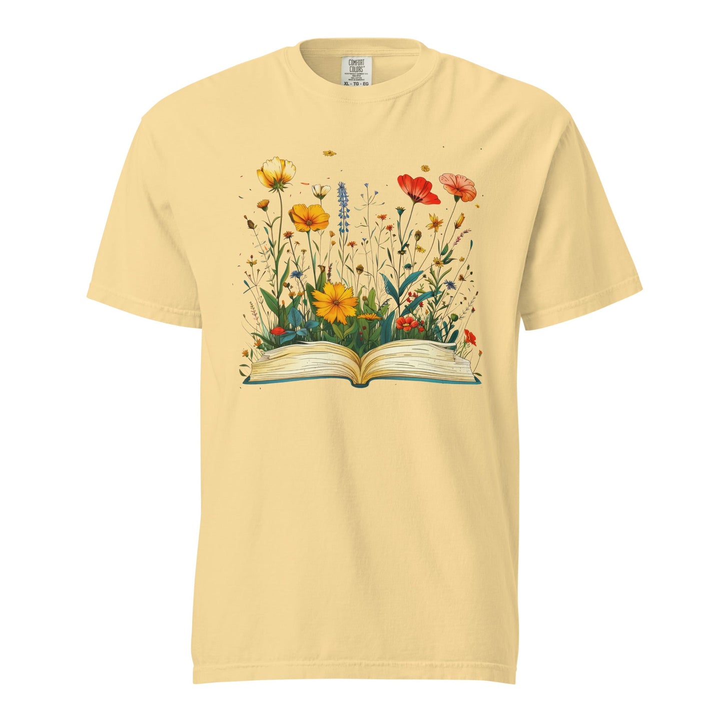 Book Wildflowers Unisex Garment - Dyed Heavyweight T - shirt - Graphic Punks