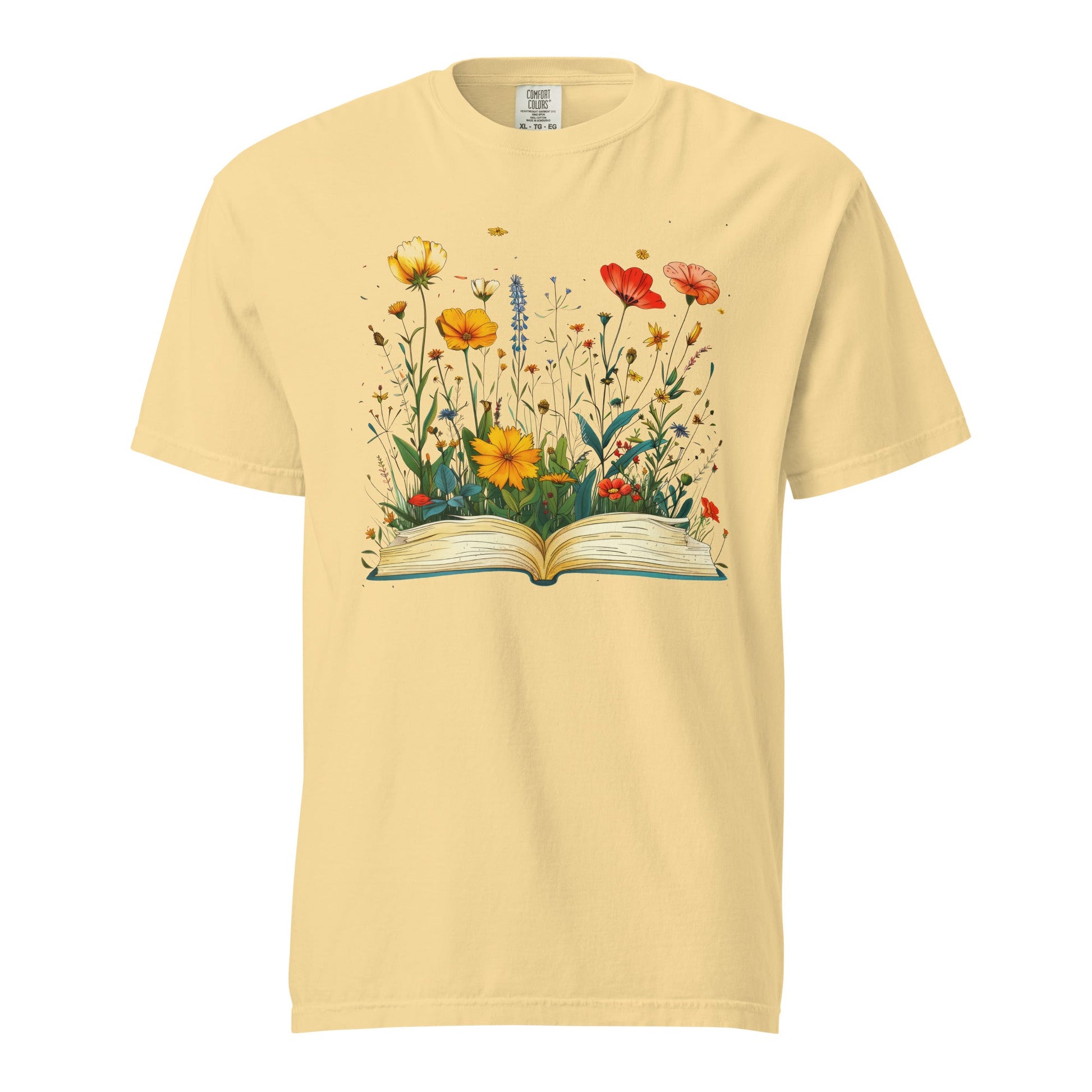 Book Wildflowers Unisex Garment - Dyed Heavyweight T - shirt - Graphic Punks