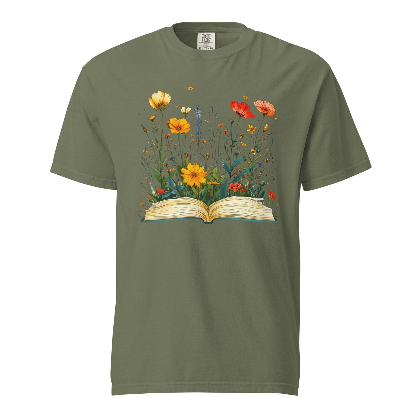 Book Wildflowers Unisex Garment - Dyed Heavyweight T - shirt - Graphic Punks