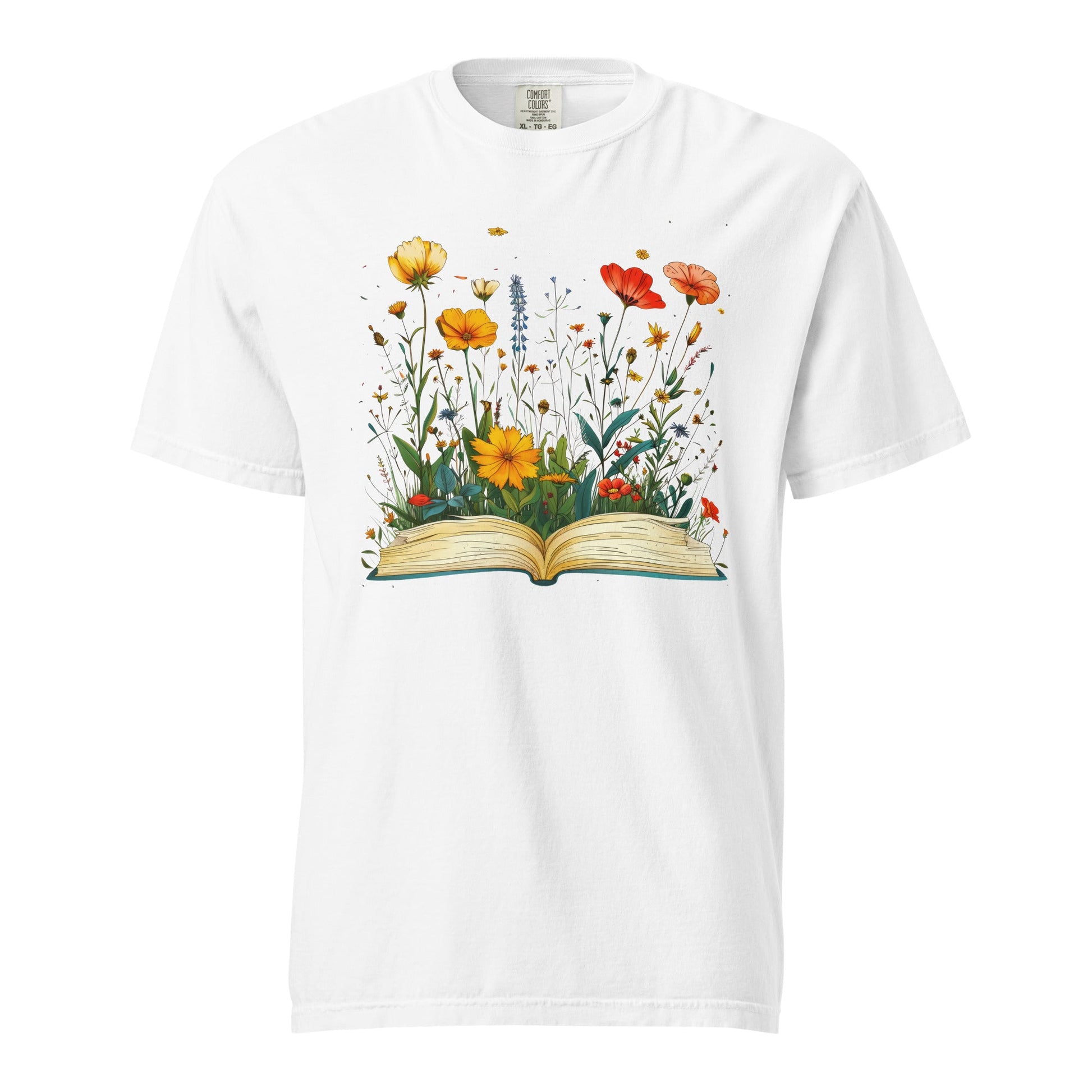 Book Wildflowers Unisex Garment - Dyed Heavyweight T - shirt - Graphic Punks