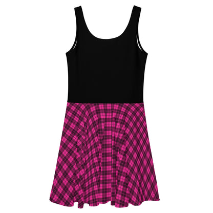 Broken Heart Plaid Skater Dress - Graphic Punks