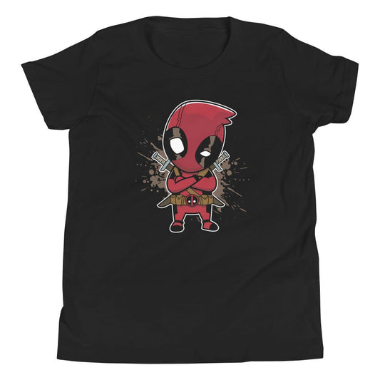 Cartoon Deadpool Youth Short Sleeve Tee - Graphic Punks