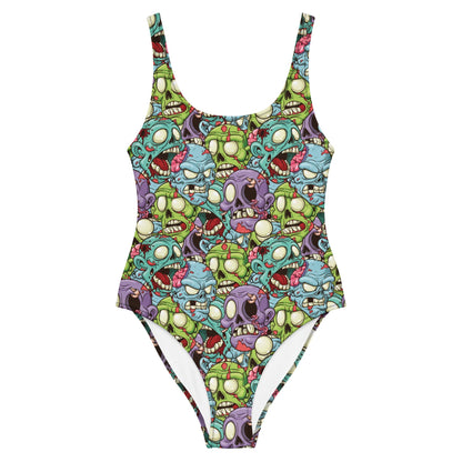Cartoon Zombie One - Piece Swimsuit - Graphic Punks