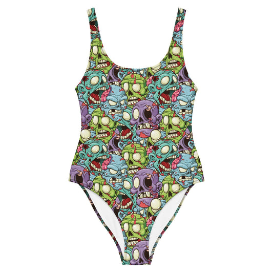Cartoon Zombie One - Piece Swimsuit - Graphic Punks