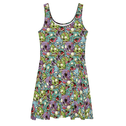 Cartoon Zombie Skater Dress - Graphic Punks