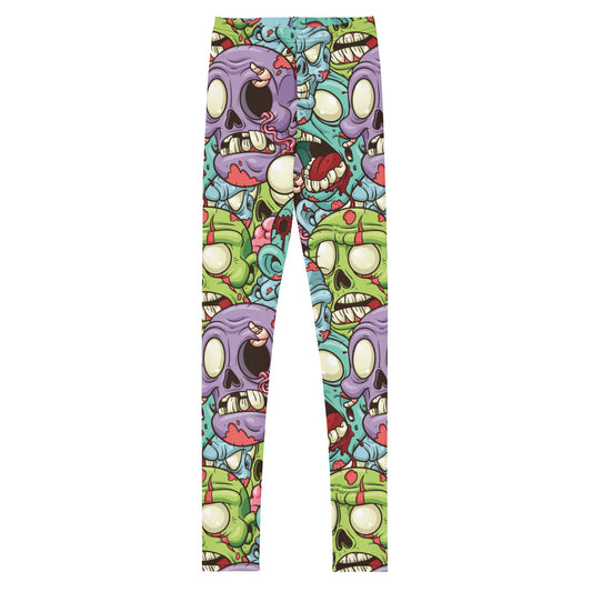 Cartoon Zombie Youth Leggings - Graphic Punks