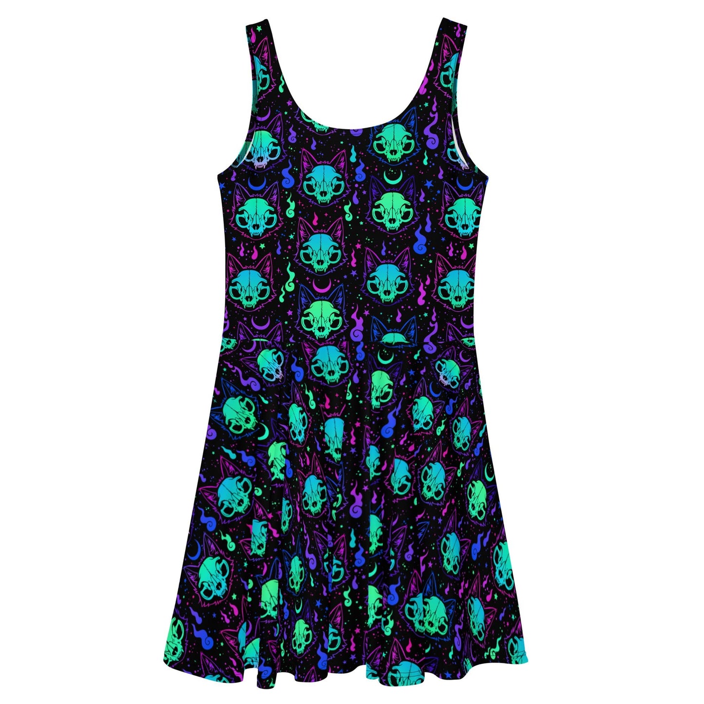 Cat Skull Skater Dress - Graphic Punks