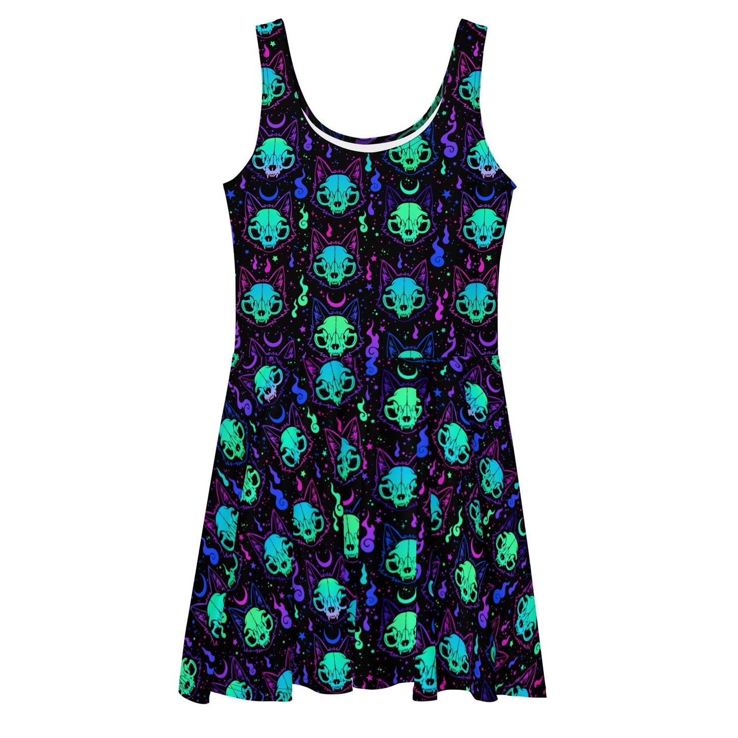 Cat Skull Skater Dress - Graphic Punks